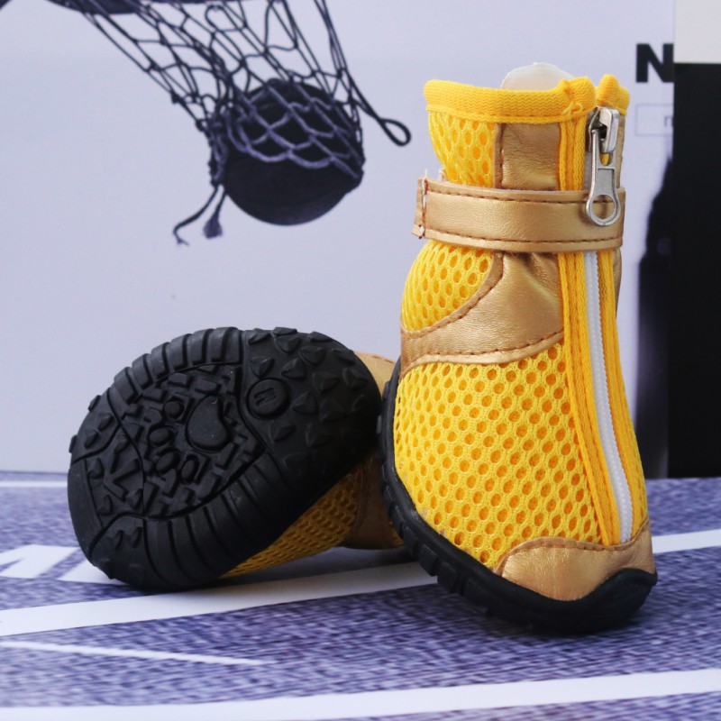 Pet Dog Summer AntiSlip Breathable Shoes Mesh Zipper Boots Paw Protect Shoes US eBay